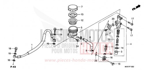 MAITRE-CYLINDRE FREIN AR. (CBF600S8/N8) CBF600S8 de 2008